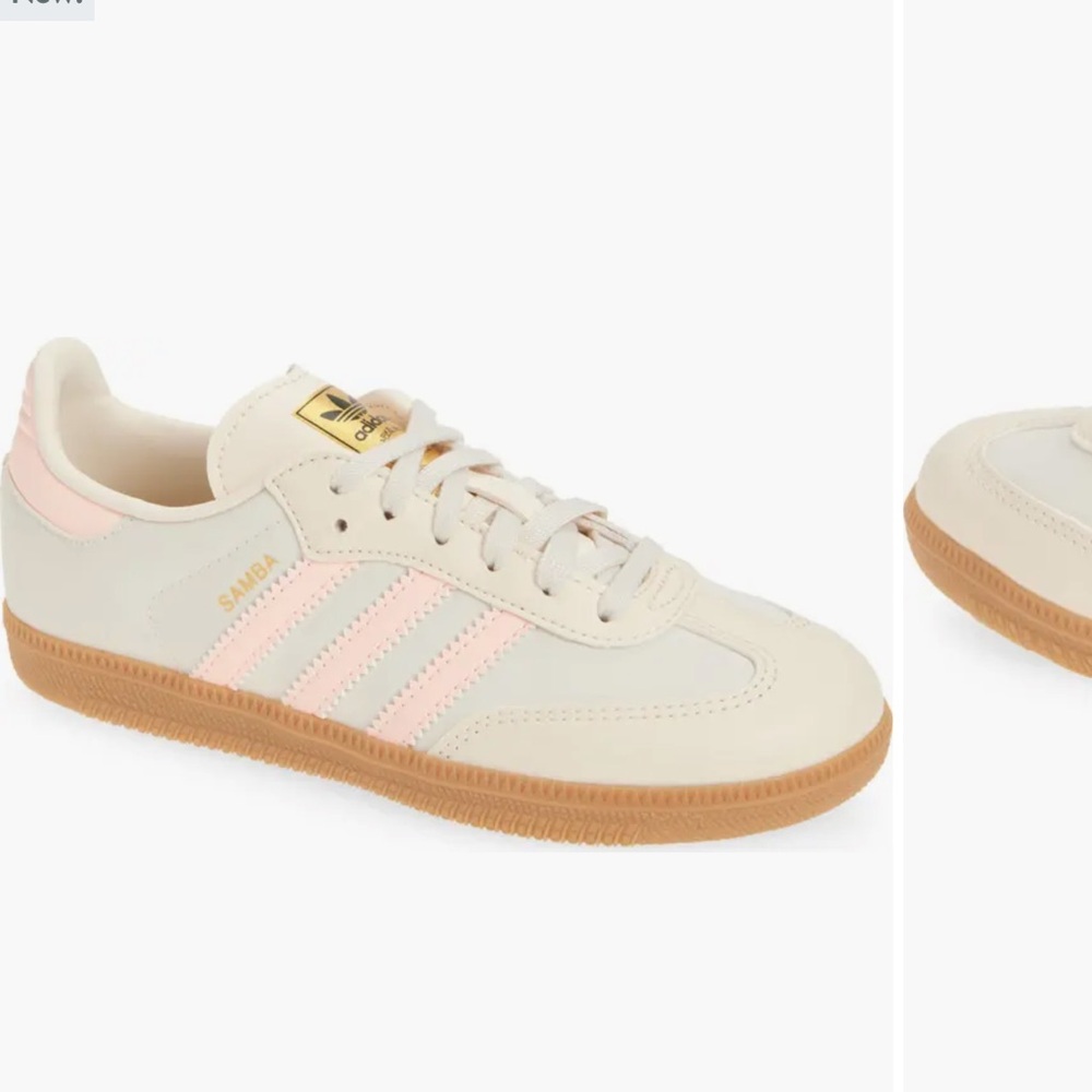 Adidas Samba Shoes in Cream and pink size6 toddler